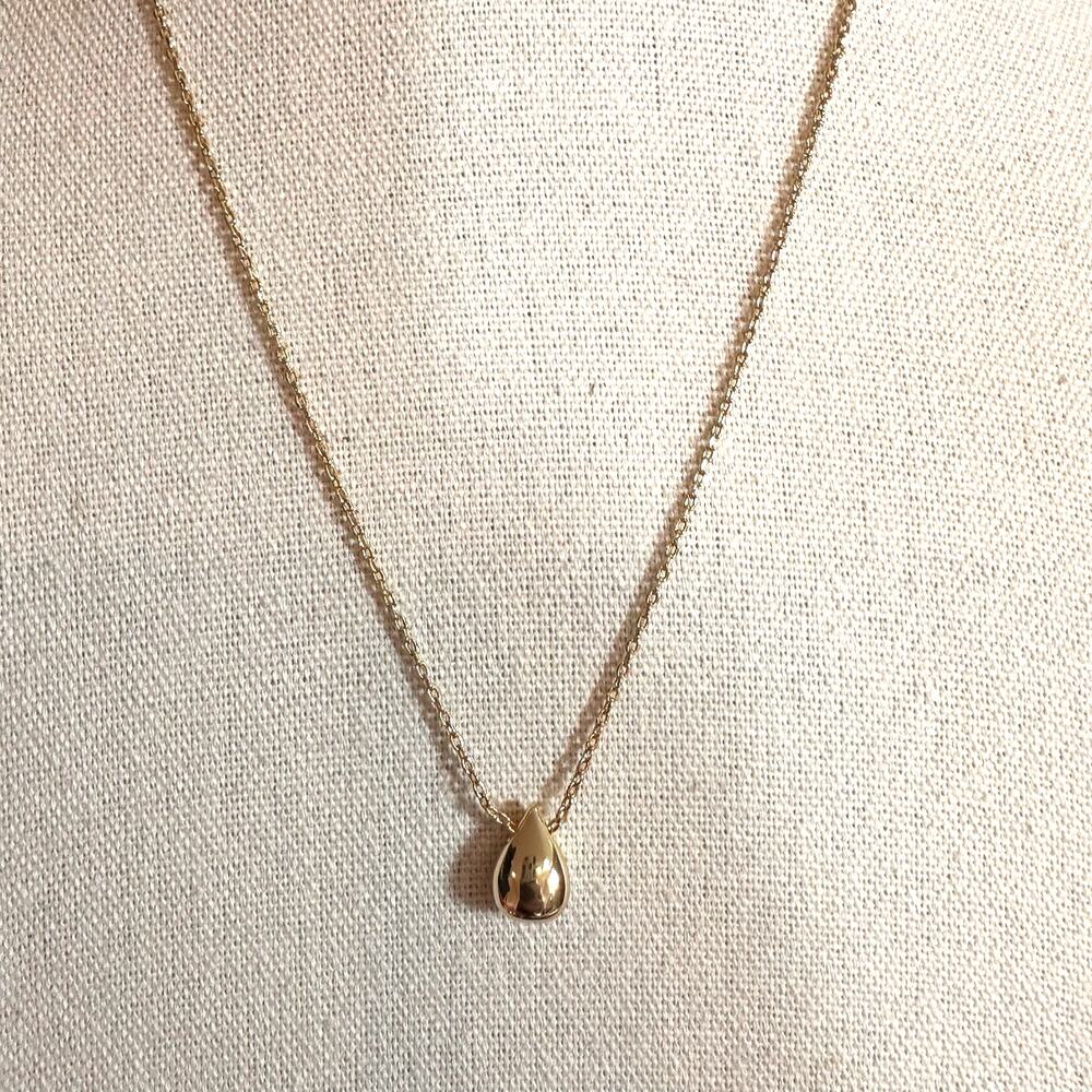 Teardrop Casual Necklace Gold tone Chain Adjustable Minimalist Jewelry